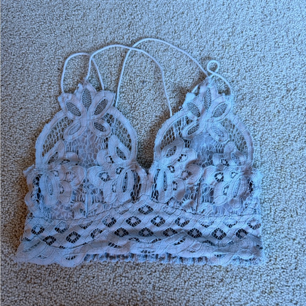 Free People Lace Bralette in Gray